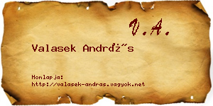 Valasek András névjegykártya